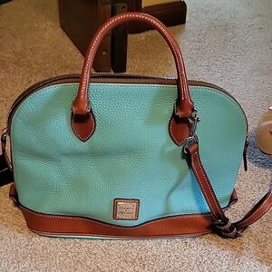 Dooney & Bourke Aqua and Brown Satchel